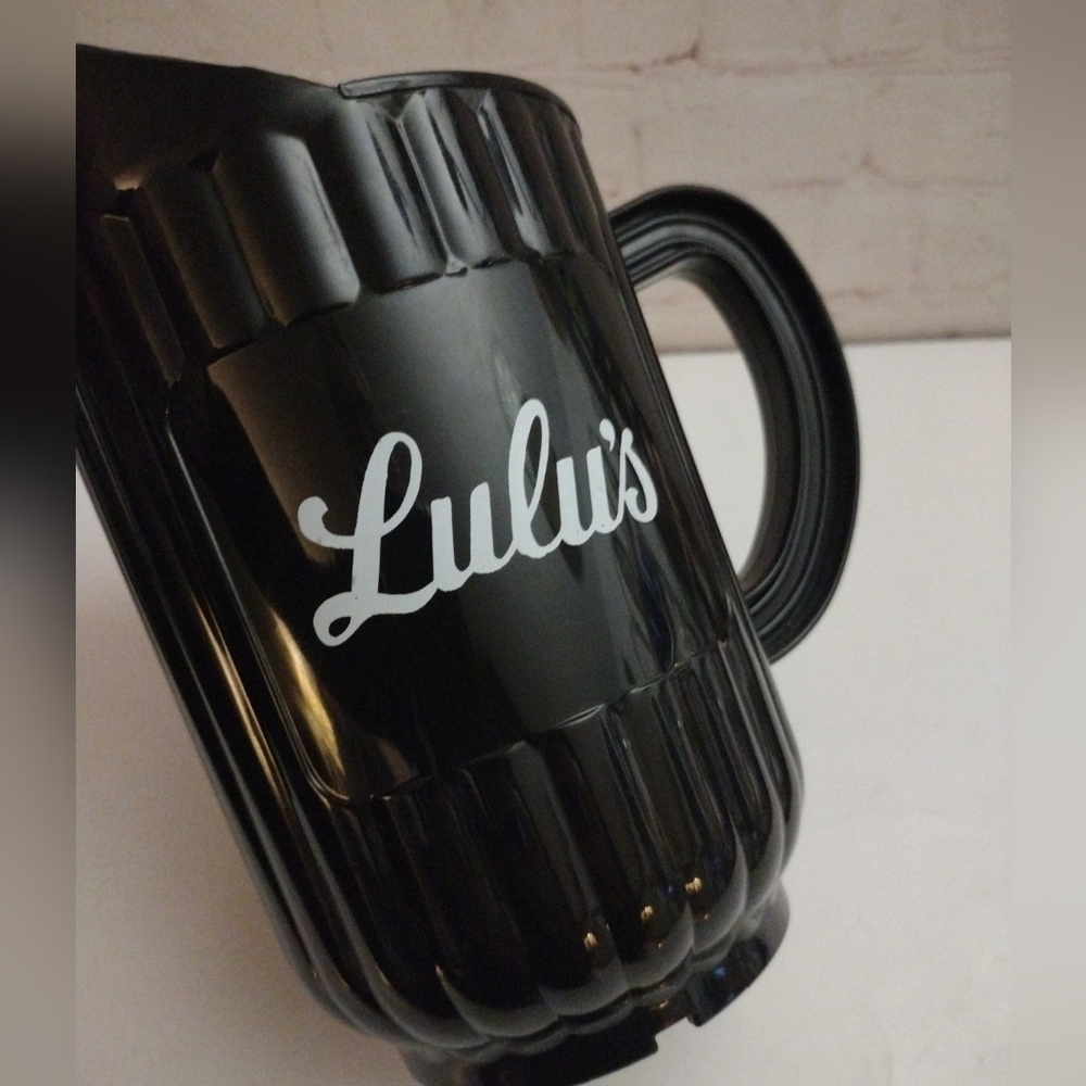 Vintage Rare Lulu's Roadhouse Kitchener Black And White Plastic Beer Pitcher